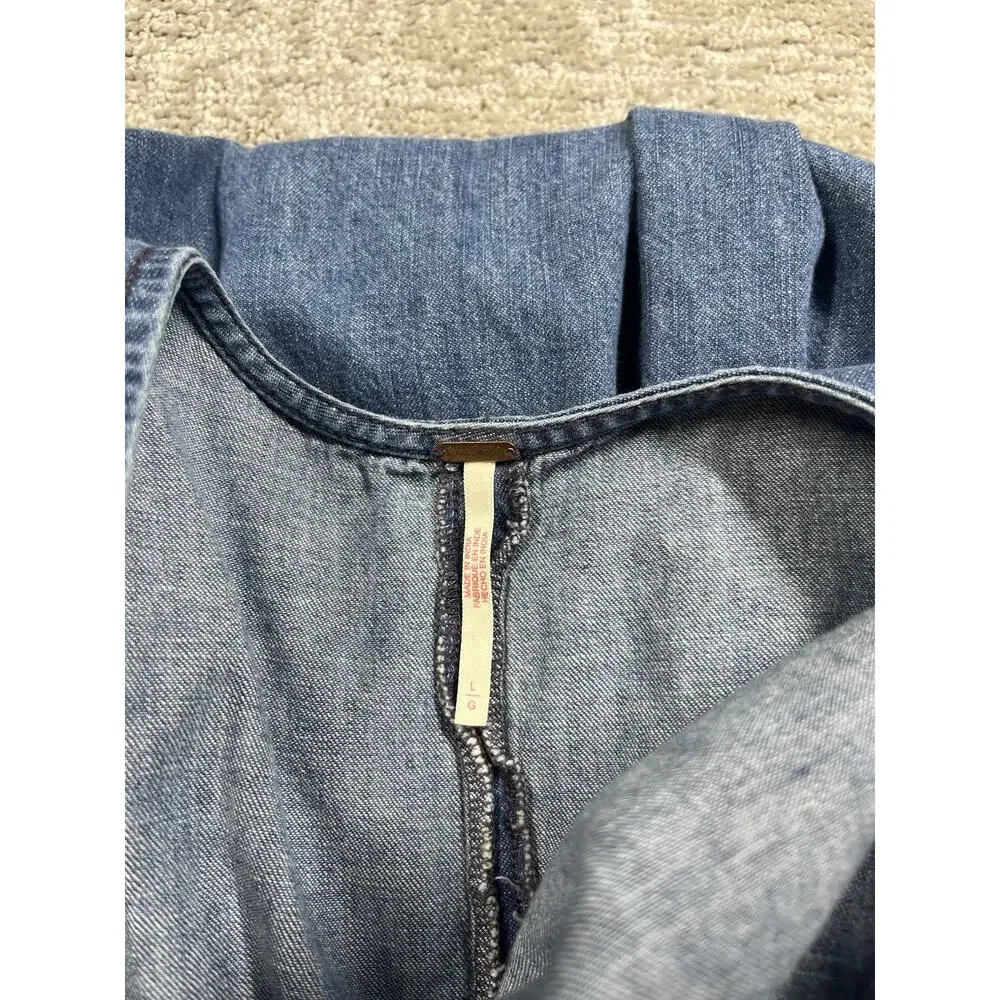 Free People Soraya Denim Midi Dress Size Large